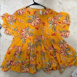 Muse Yellow Floral Print Blouse